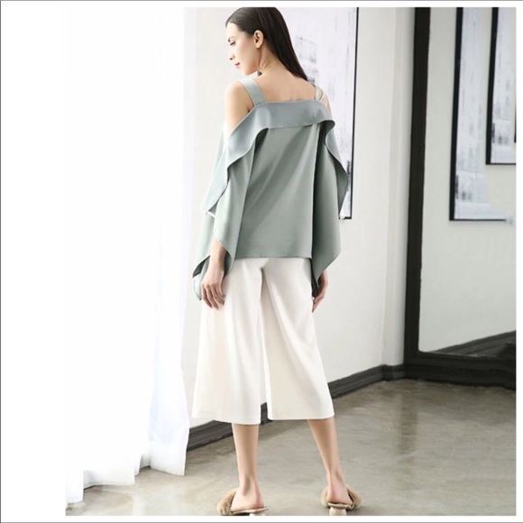 Color Blocked Silky Designer Top - Picture 3 of 4